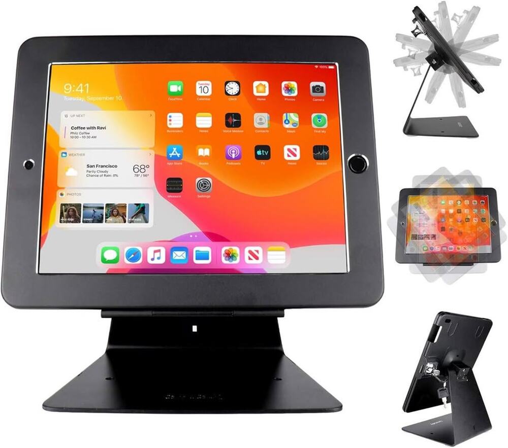 CarrieCathy Desktop Anti-Theft Security Kiosk POS Stand Holder Enclosure